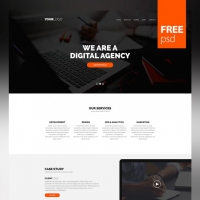 Simple and Clean Website Template PSD for Creative Digital Agencies