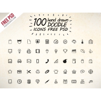 100 Hand Drawn Doodle Icons Free