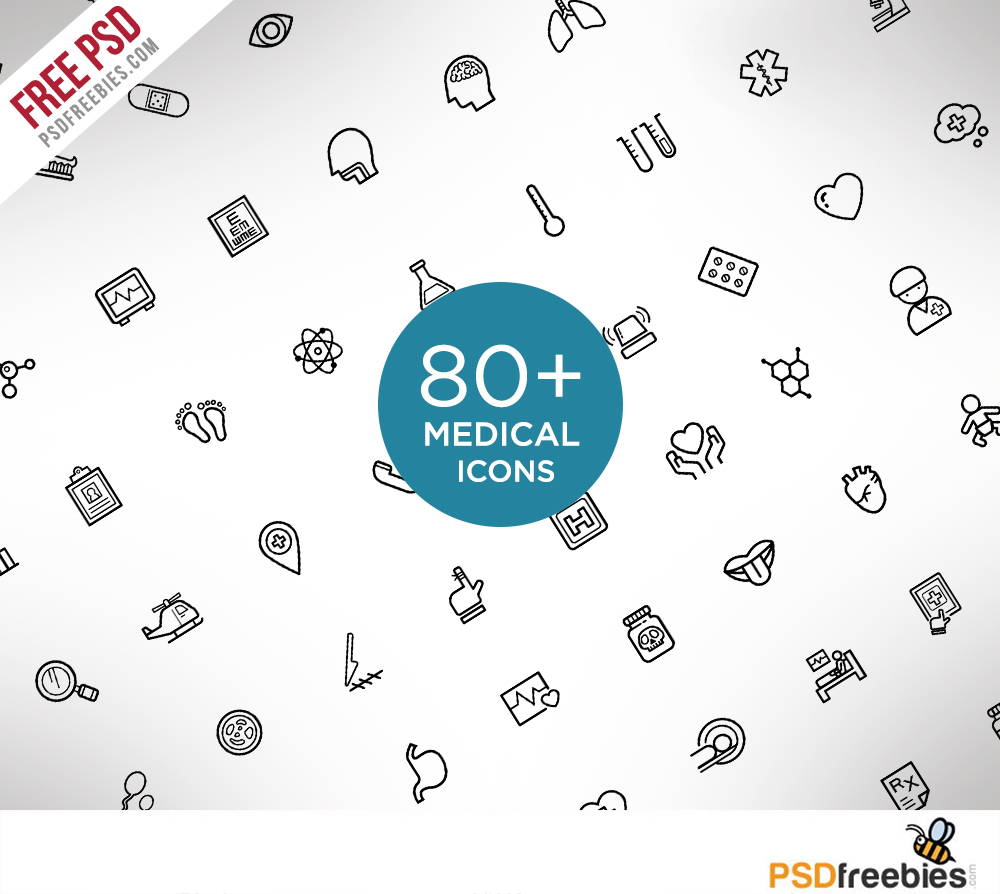 Medical and Science Outline Icon Set Free