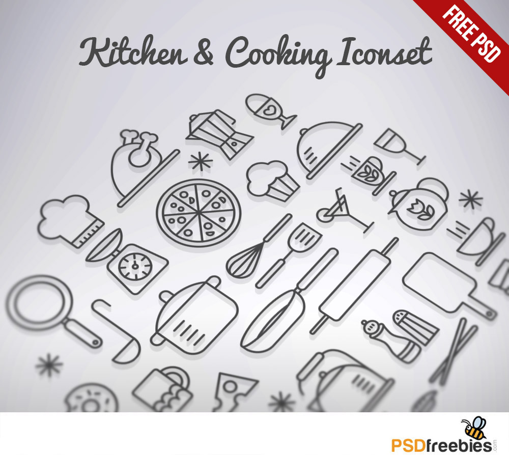Kitchen & Cooking Outline Iconset Free