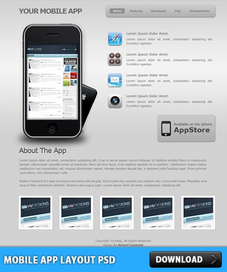 Mobile App Layout Free