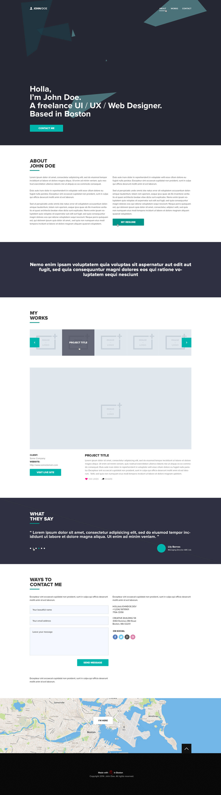 Free One Page PSD