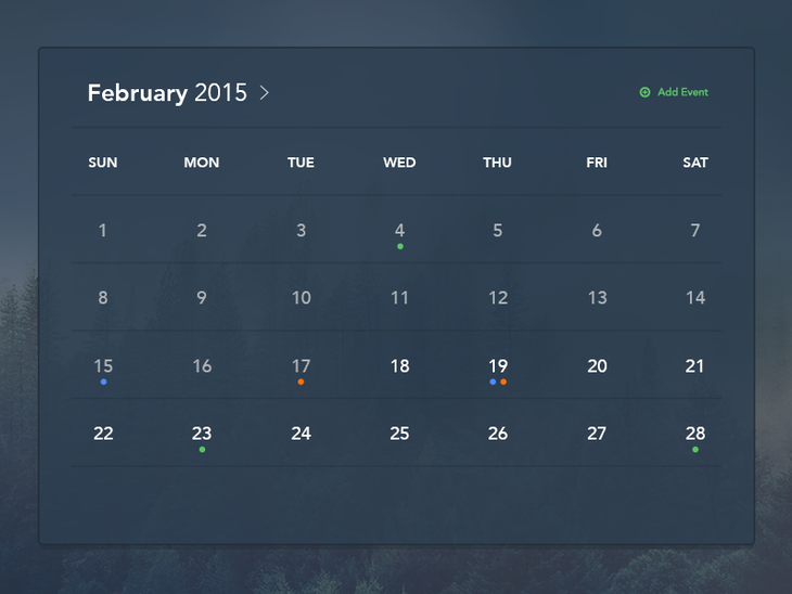 Free PSD Calendar