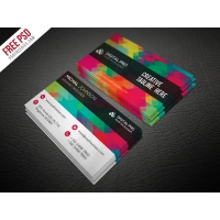 Creative Multicolor Business Card Template Free PSD