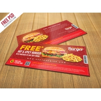 Free Burger Coupon Card Template PSD