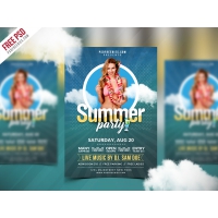 Best Free Summer Party Flyer PSD Template