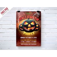 Halloween Party Flyer Template Free PSD