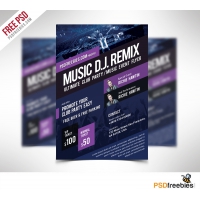 Music Event Flyer Template Free PSD