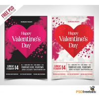 Valentines Party Flyer PSD Template Freebie