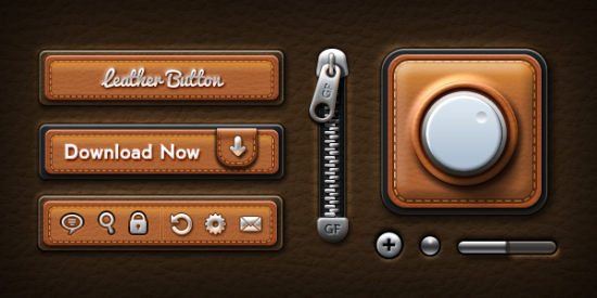Leather User Interface Elements By Softarea
