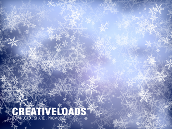 Christmas Blue Background With Snowflakes