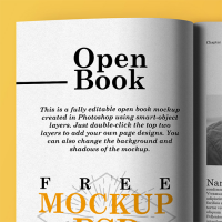 Open Book Mockup PSD