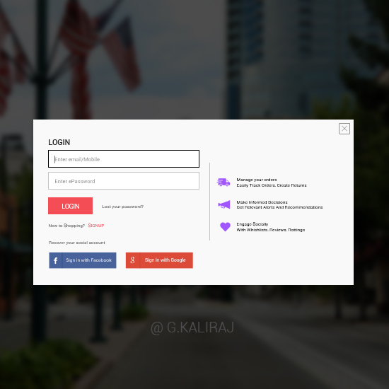 Login And Registration Form Free PSD