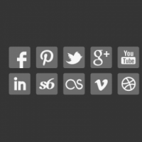 Grey Social Media Icons