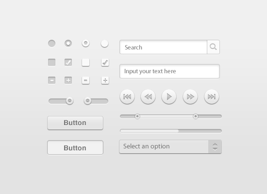 White Clean User Interface Kit