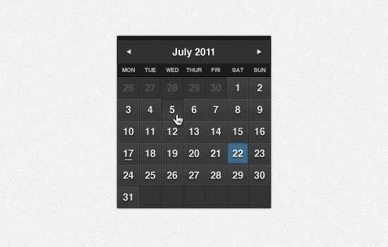 Dark Formal Calendar