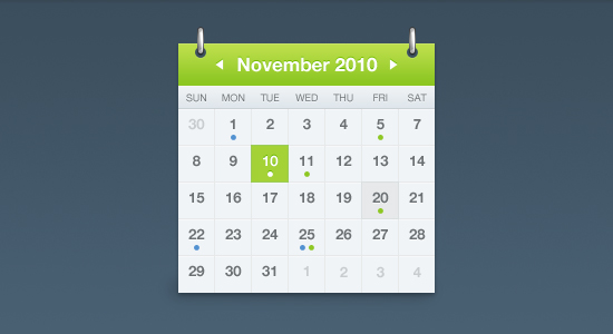 Calendar Interface By Jonno Riekwel