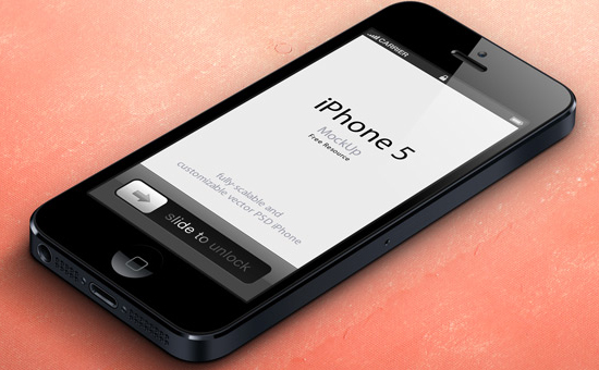 3D View IPhone 5 Psd Vector Mockup