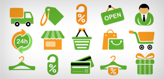 15 Shopping Icons Free PSD And PNG