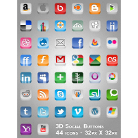 3D Social Buttons