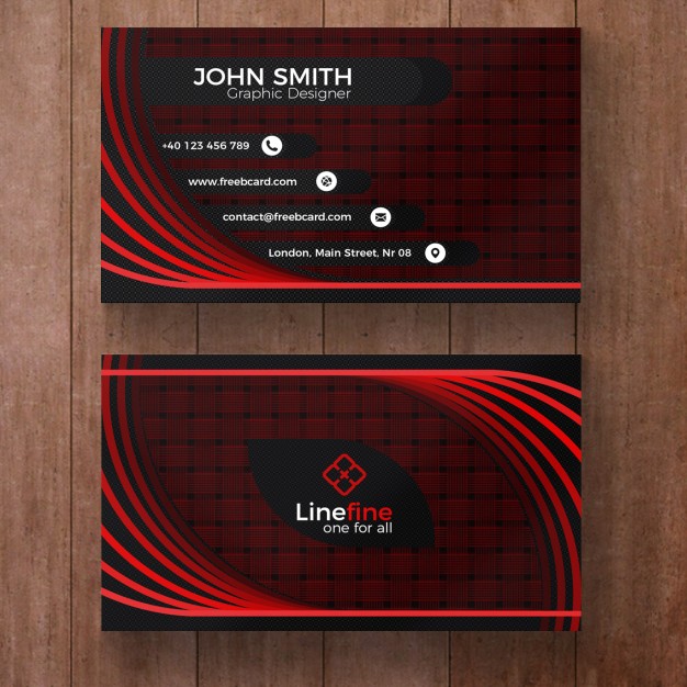 Red And Black Corporate Business Card
