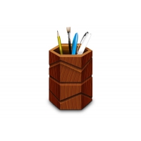 Wooden Pen Stand & Icons 
