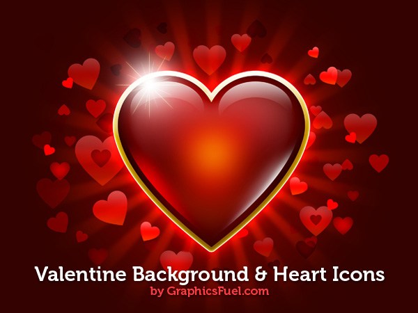 Valentine Background & Heart Icons