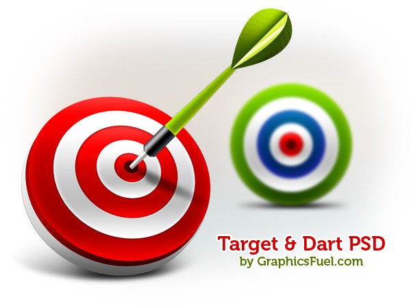 3D Target & Dart PSD & Icons