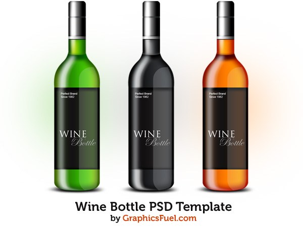 Wine Bottle PSD Template