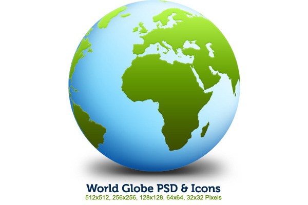  World Globe PSD & Icons