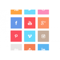 A Free Clean Flat Squared Social Icon Set