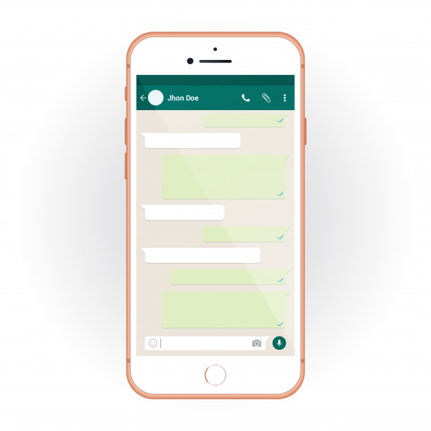 IPhone With Mobile UI kit WhatsApp Messenger