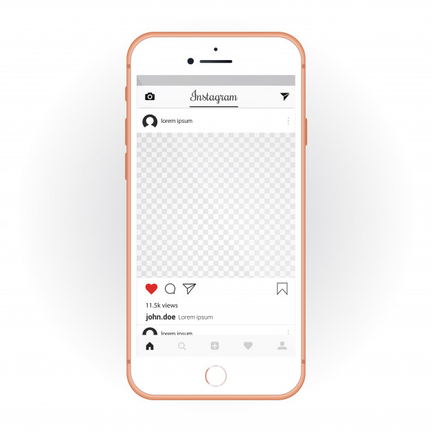 IPhone With Mobile UI kit Instagram
