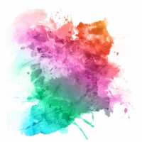 Watercolour Splatter In Rainbow Colours 