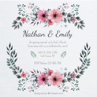 Pretty Wedding Invitation With A Floral Frame