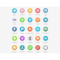 Circle Social Icons Set PSD
