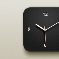 Beautiful Clock iOS Icon PSD