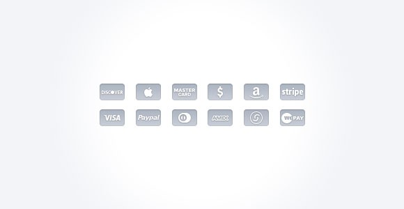 Flat Credit Card Icons PSD 2