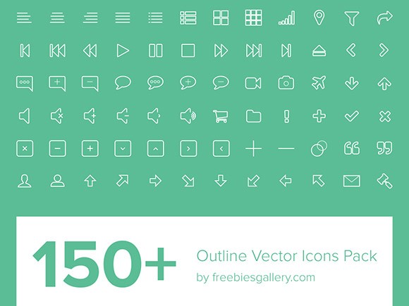 150+ Outline Vector Icons