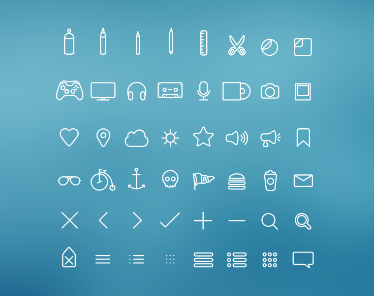 Hangloose – 50 PSD Thin Icons