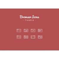 8 Outline Browser Icons PSD