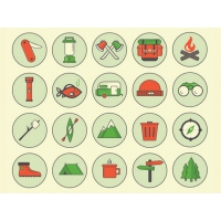 Camping Outdoor Icons – PSD