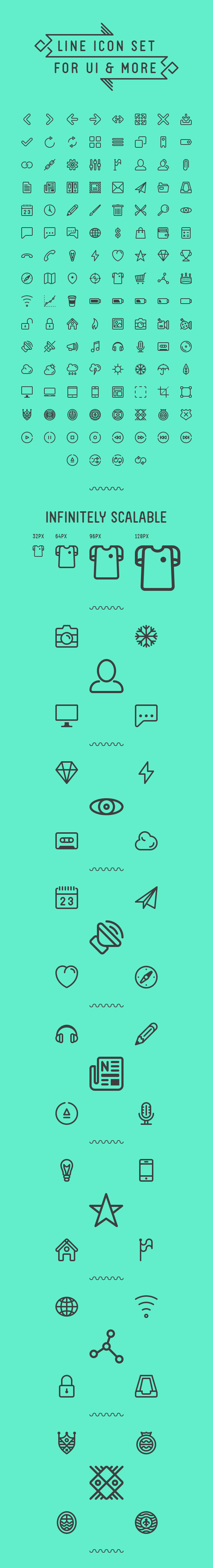 Line Icon Set For UI & More // Infinitely Scalable