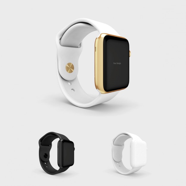Smartwatch Mock Up With White Watchstrap