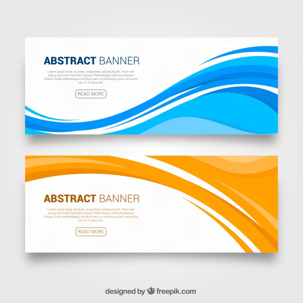 Abstract Wave Banners