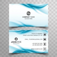 Blue Wavy Business Card 