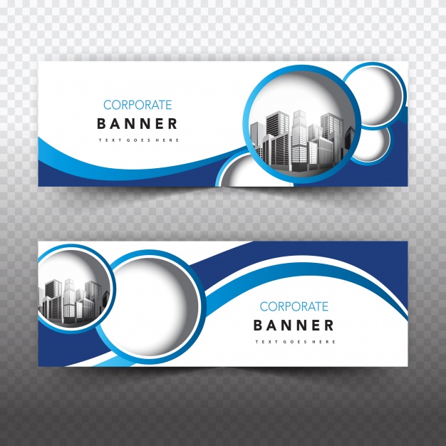 Blue And White Business Banner