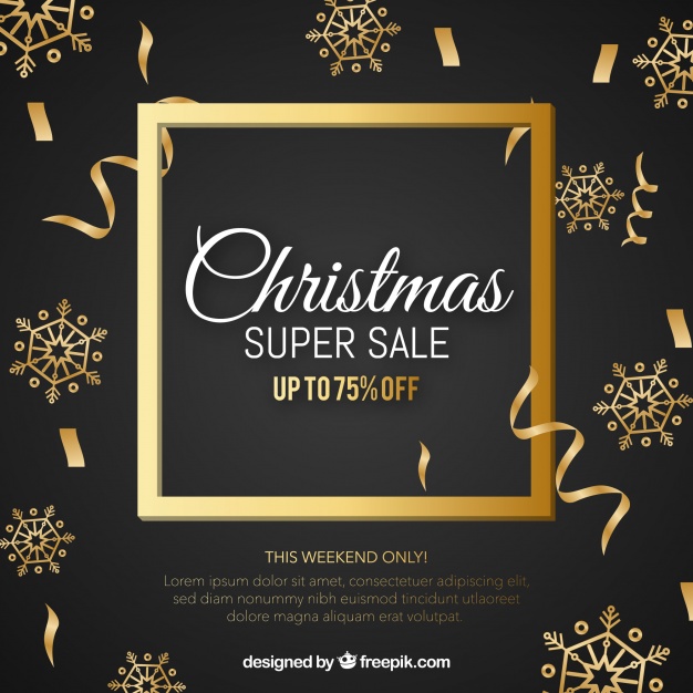 Christmas Sale Background In Retro Style