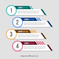 Pack Of Four Infographic Banners With Color Elements