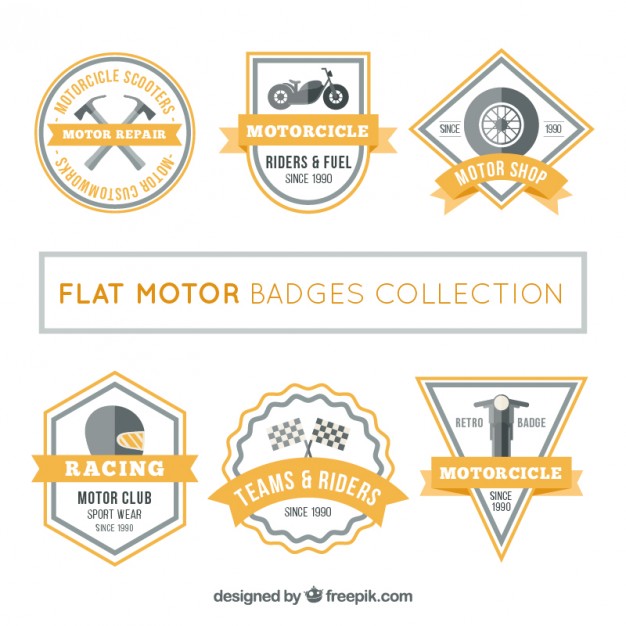 Flat Motor Badges Collection